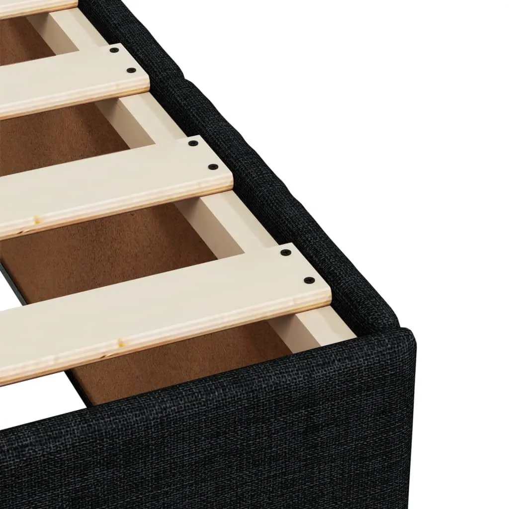 vidaXL Bed Frame without Mattress Black 90x190 cm Single Fabric