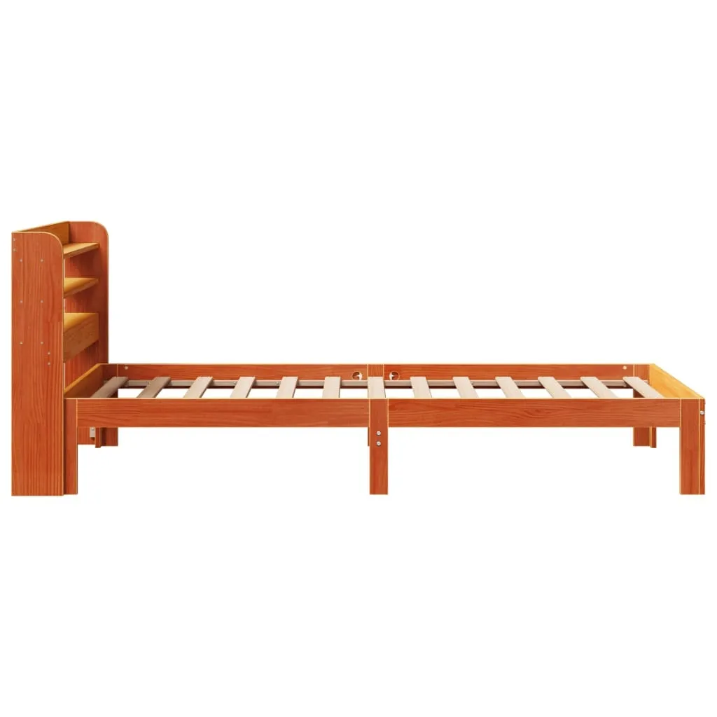 vidaXL Bed Frame without Mattress Wax Brown 100x200 cm Solid Wood Pine