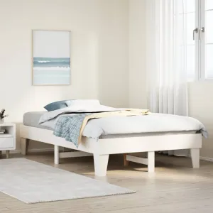 vidaXL Bed Frame without Mattress White 135x190 cm Double Solid Wood Pine