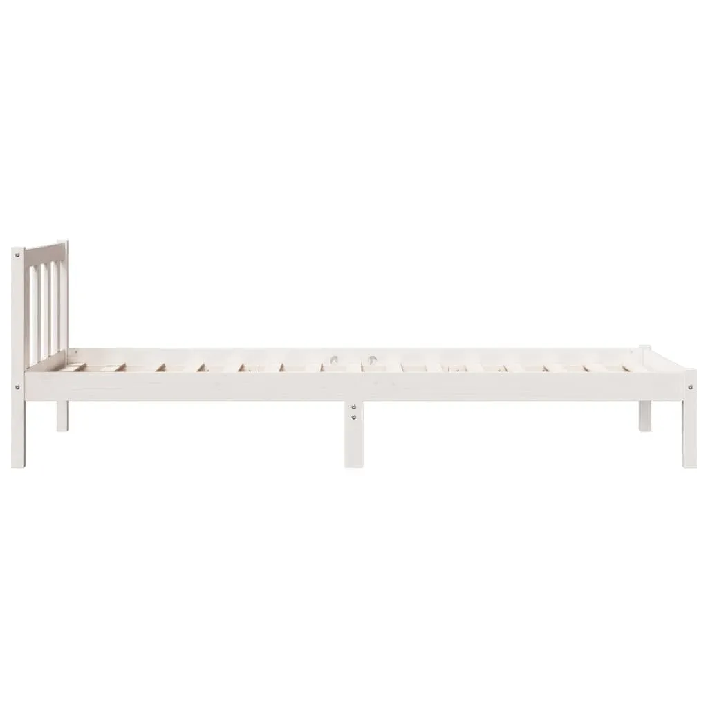 vidaXL Extra Long Bed Frame without Mattress White 80x220 cm Solid Wood Pine