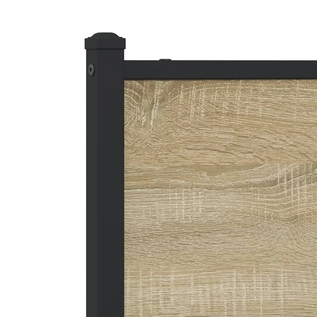 vidaXL Metal Bed Frame without Mattress Sonoma Oak 180x200 cm Super King